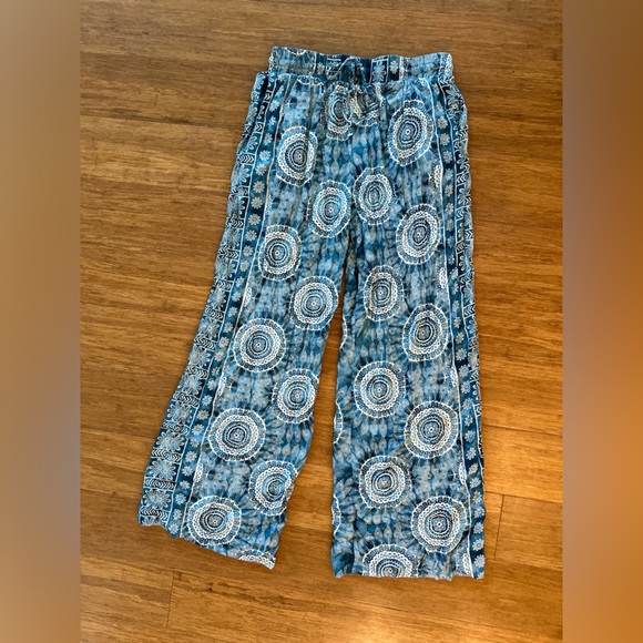 Lotus&Luna Wide Leg Mandala Beach Vacay Pocket Harem Lounge Pants w/pockets EUC - Picture 12 of 14